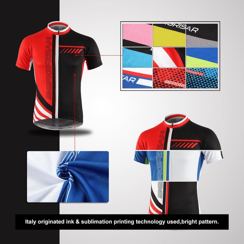 BERGRISAR Men's Cycling Jerseys Short Sleeves Bike Shirt - Image 3